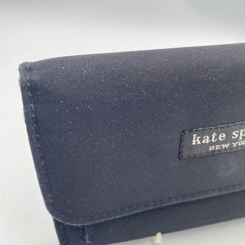 Kate Spade New York Tri-Fold Wallet Black With Silver Hardware - Picture 8 of 12